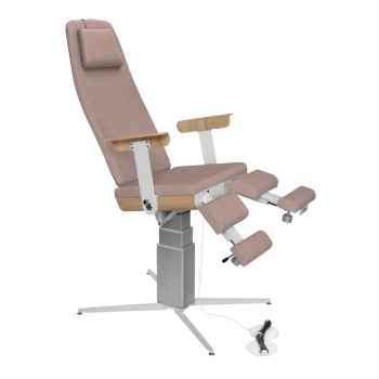 Fotel do pielęgnacji stóp RUCK® SINA, elektryczny podnośnik, taupe, CPL dąb