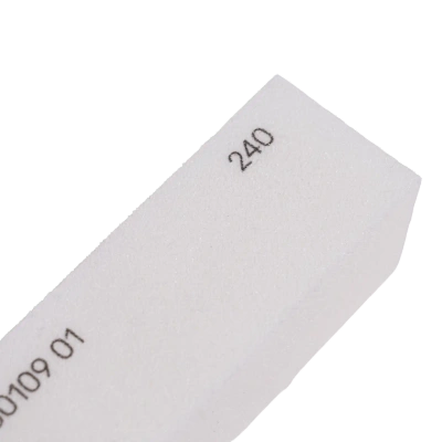 RUCK® blok polerski do paznokci biały, gradacja 240, 9,5 × 2,5 × 2,5 cm, 10 szt.
