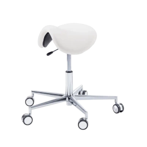 RUCK STOOL saddle taboret podologiczny biały długi podnośnik