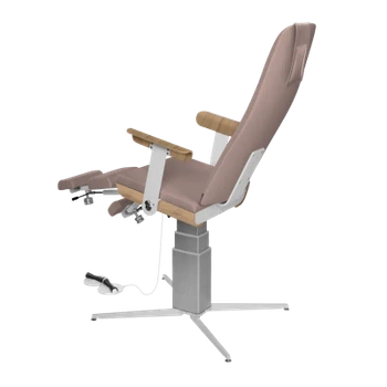 Fotel do pielęgnacji stóp RUCK® SINA, elektryczny podnośnik, taupe, CPL dąb