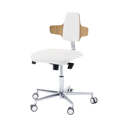 Krzesło podologiczne RUCK STOOL dynamic, napoleon, CPL Dąb, biały