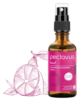 peclavus hand oczyszczająco pielęgnujący spray do rąk, cytrynowy, 50 ml