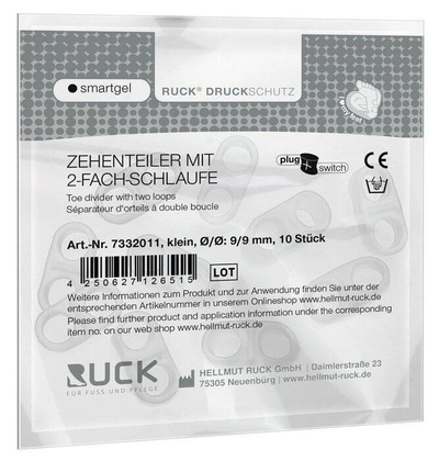 RUCK smartgel plug+switch podwójny separator żelowy międzypalcowy z wymiennymi wkładkami S 10 szt.