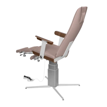 Fotel do pielęgnacji stóp RUCK® SINA, elektryczny podnośnik, taupe, CPL orzech