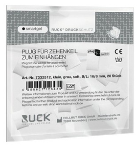 RUCK® smartgel plug+switch, kliny korekcyjne, elipsoidalne, szare, małe, soft, 20 szt