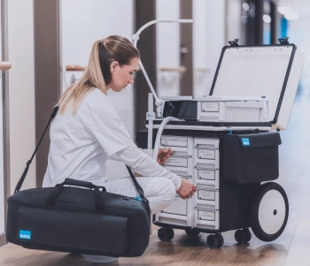 RUCK solid Trolly zestaw z mobilną szafką podologiczną, torbą na akcesoria i kołami 12 cali