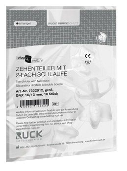 RUCK smartgel plug+switch podwójny separator żelowy międzypalcowy z wymiennymi wkładkami L 10 szt.