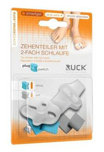 RUCK® smartgel plug+switch, separator międzypalcowy z dwoma otworami na palce + kliny, L, 4 sztuki