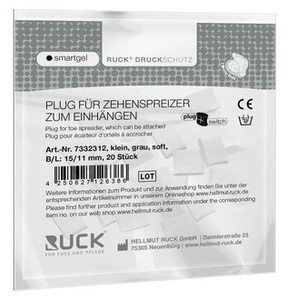 RUCK® smartgel plug+switch, kliny korekcyjne, asymetryczne, szare, małe, soft, 20 szt