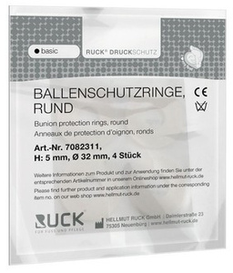 RUCK® basic, orteza filcowa krążki białe, 5 mm, 4 szt.
