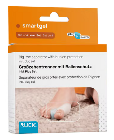 RUCK® smartgel plug+switch separator dużego palca z osłoną na haluks - 4 szt.