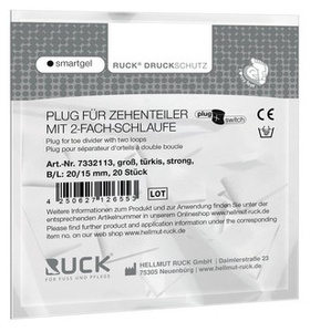 RUCK® smartgel plug+switch, kliny korekcyjne, prostokątne, turkusowe, duże, strong, 20 szt