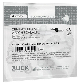 RUCK smartgel plug+switch podwójny separator żelowy międzypalcowy z wymiennymi wkładkami S 10 szt.