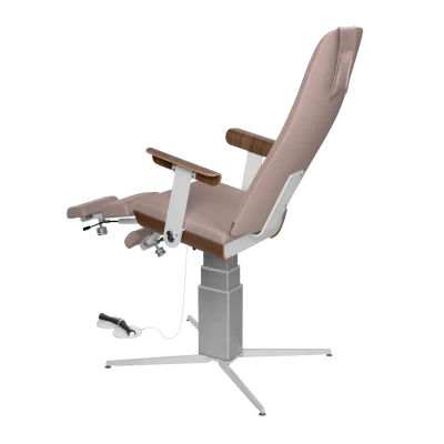 Fotel do pielęgnacji stóp RUCK® SINA, elektryczny podnośnik, taupe, CPL orzech