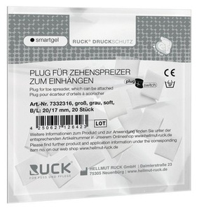RUCK® smartgel plug+switch, kliny korekcyjne, asymetryczne, szare, duże, soft, 20 szt