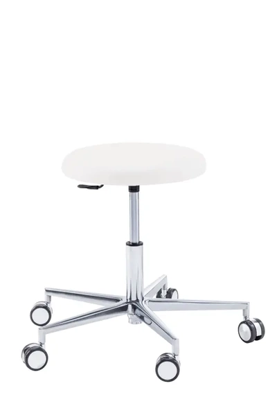 Taboret podologiczny RUCK STOOL round, biały, długi