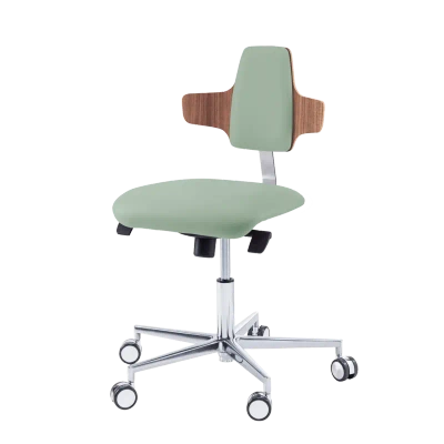 Krzesło podologiczne RUCK STOOL dynamic, napoleon, CPL Orzech, szałwia 