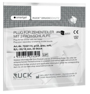 RUCK® smartgel plug+switch, kliny korekcyjne, prostokątne, szare, duże, soft, 20 szt